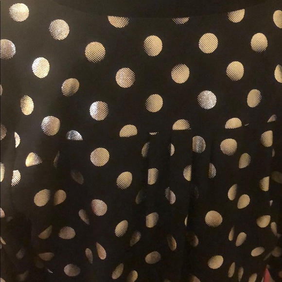 Black blouse with gold polka dots - Picture 3 of 6